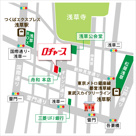 ロヂャース浅草店　周辺地図