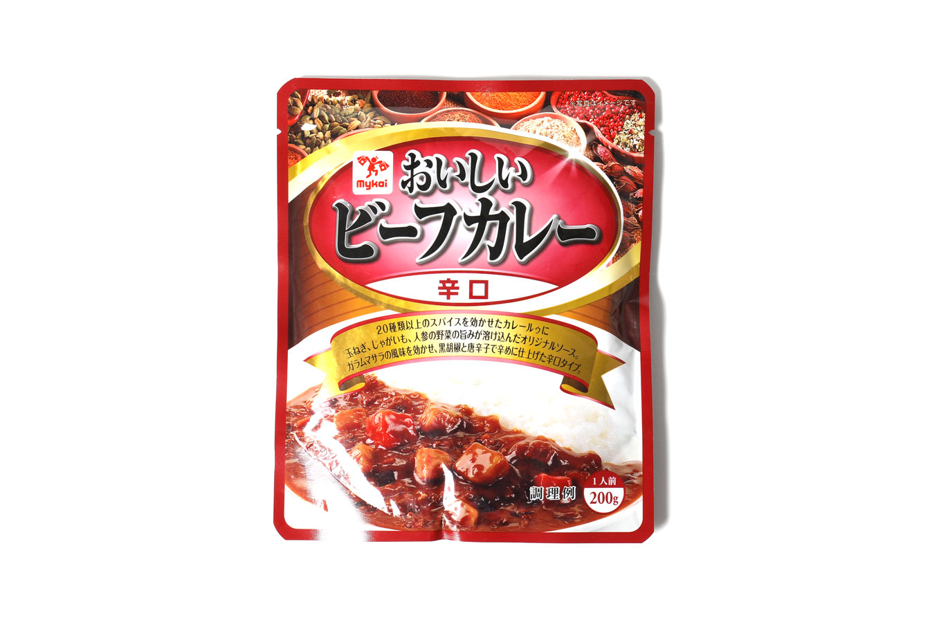 mykai マイカイ　おいしいビーフカレー　辛口　200ｇ（１人前）