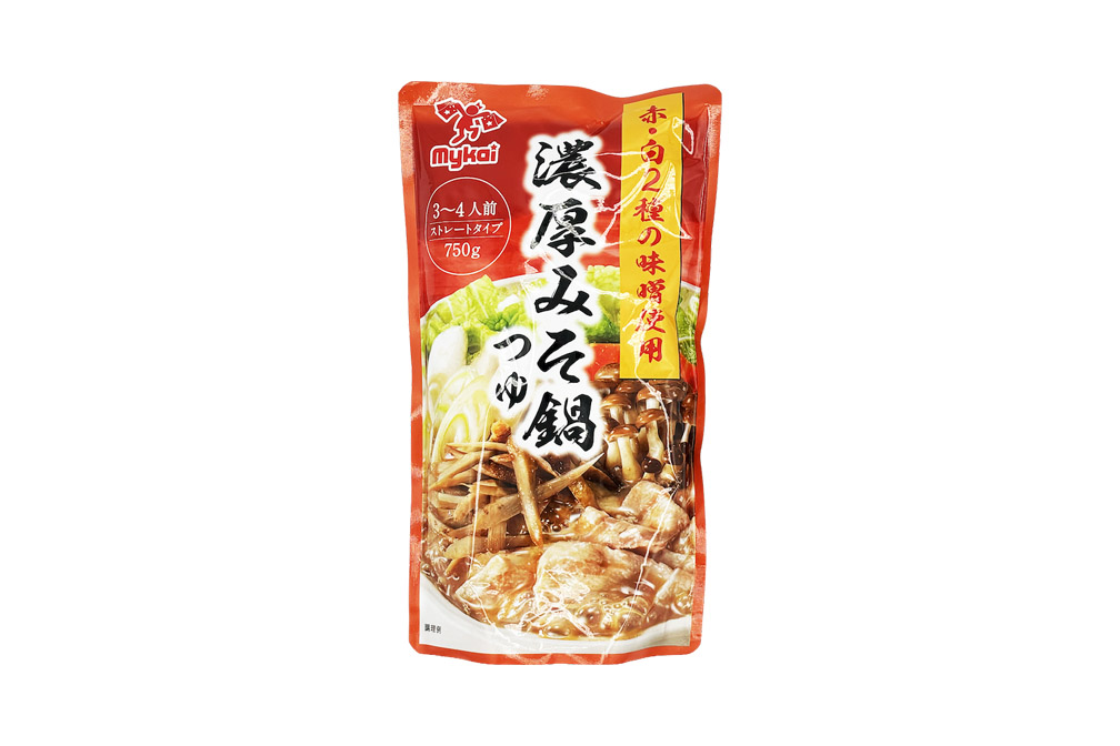 mykai マイカイ　濃厚みそ鍋つゆ　ストレートタイプ　3〜4人前 750g
